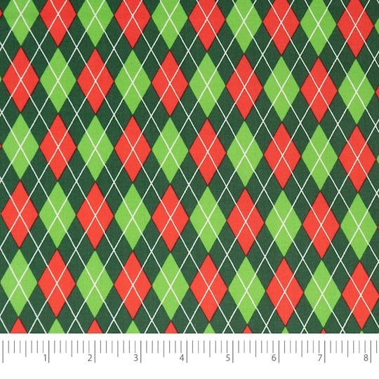SINGER Christmas Diamonds Print Cotton Fabric